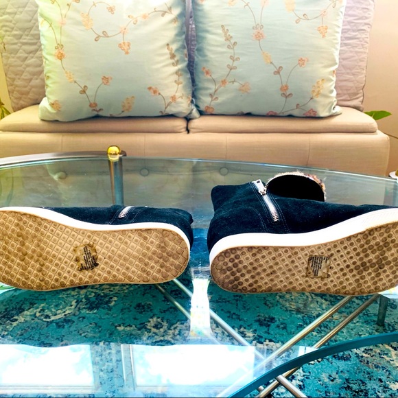 ✨Steve Madden✨ Black Suede Hightop Platform Sneakers W/Dual Zipper - Picture 7 of 14